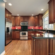 Traditional Medium Wood-Cherry Kitchen