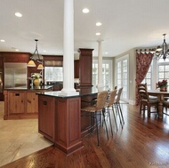 Traditional Medium Wood-Cherry Kitchen