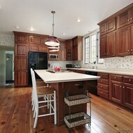 Traditional Medium Wood-Cherry Kitchen