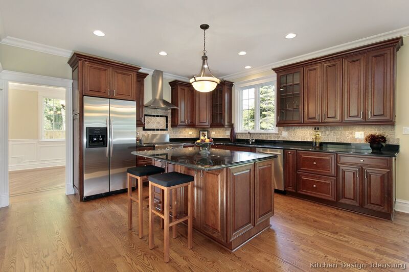 White Kitchen Cherry Wood Island Home Decor And Interior Design