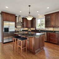 Traditional Medium Wood-Cherry Kitchen