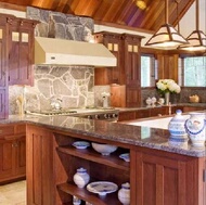 Traditional Medium Wood (Cherry) Kitchen