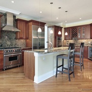 Traditional Medium Wood-Cherry Kitchen