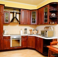 Traditional Medium Wood-Cherry Kitchen