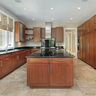 Traditional Medium Wood-Cherry Kitchen