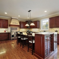 Traditional Medium Wood-Cherry Kitchen