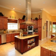 Traditional Medium Wood-Cherry Kitchen