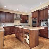 Traditional Medium Wood-Cherry Kitchen