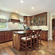 Traditional Medium Wood-Cherry Kitchen