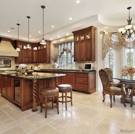 Traditional Medium Wood-Cherry Kitchen