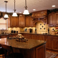 Traditional Medium Wood-Golden Kitchen