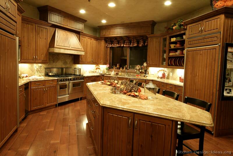 pictures of kitchens - traditional - medium wood, golden brown