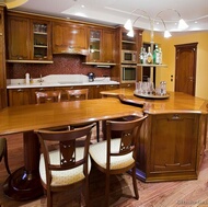 Traditional Medium Wood-Golden Kitchen