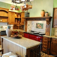 Traditional Medium Wood-Golden Kitchen