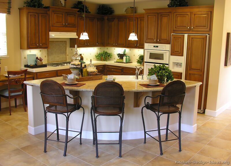 Curved Kitchen Islands with Seating