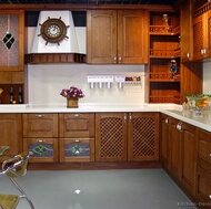 Traditional Medium Wood-Golden Kitchen