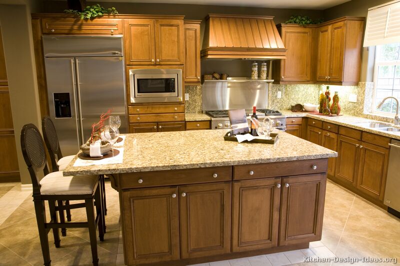 Pictures of Kitchens - Traditional - Medium Wood Cabinets, Golden Brown