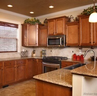 Traditional Medium Wood-Golden Kitchen