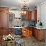 Traditional Medium Wood-Golden Kitchen