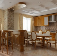 Traditional Medium Wood-Golden Kitchen