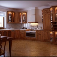 Traditional Medium Wood-Golden Kitchen