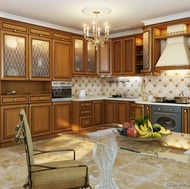 Traditional Medium Wood-Golden Kitchen