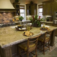 Traditional Medium Wood-Olive Kitchen