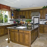 Traditional Medium Wood-Olive Kitchen