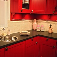 Traditional Red Kitchen