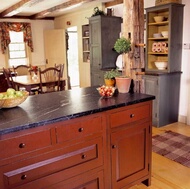 Traditional Red Kitchen