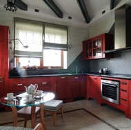 Traditional Red Kitchen