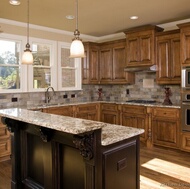 Traditional Medium Wood-Golden Kitchen