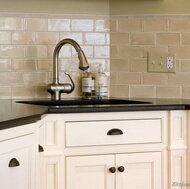 Antique Beige Subway Tile Sink Backsplash