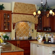 Traditional Medium Wood-Cherry Kitchen