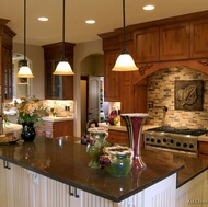 Traditional Medium Wood-Golden Kitchen