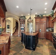 Traditional Medium Wood-Cherry Kitchen