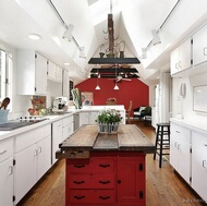 Traditional Red Kitchen