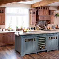 Traditional Medium Wood-Brown Kitchen