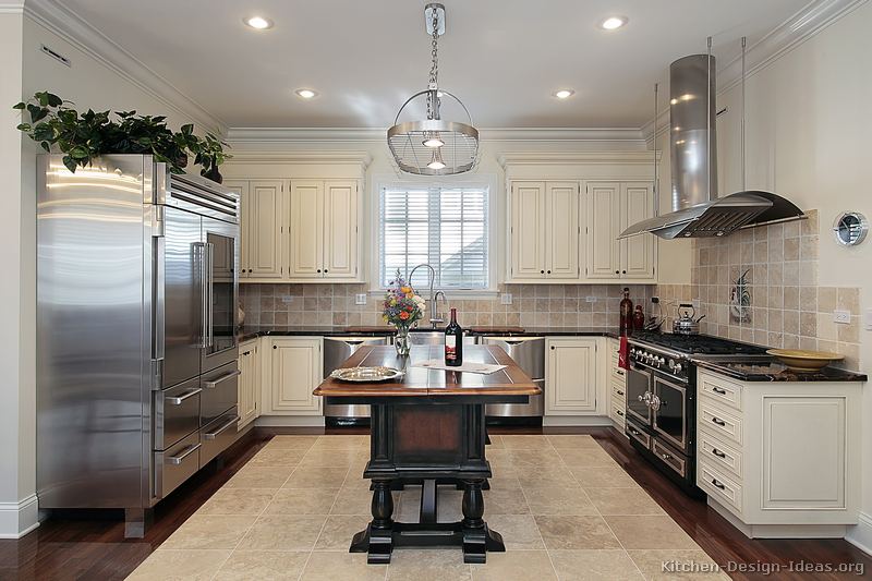 Antique White Kitchen Dark Floors 2