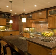 Traditional Medium Wood-Golden Kitchen