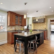 Traditional Medium Wood-Cherry Kitchen