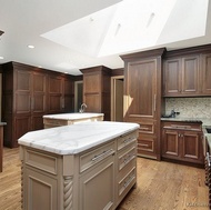 Traditional Medium Wood-Brown Kitchen