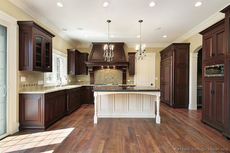 White Kitchen Cherry Wood Island Home Design Ideas Essentials