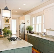 Traditional Green Kitchen