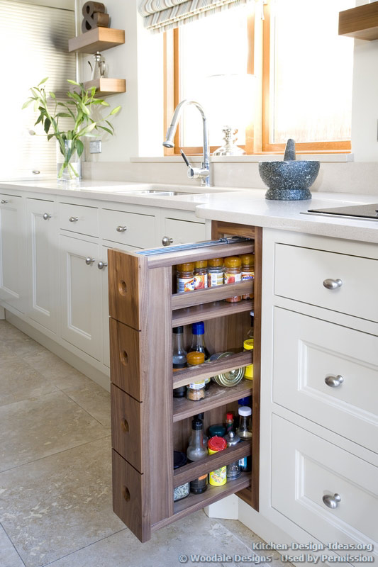 A pull-out spice rack is a great way to keep your spices organized in one place.