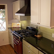 Red AGA Range Oven, Black Granite - Designer Kitchens LA