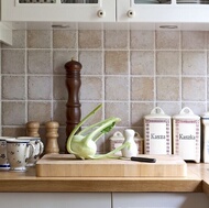 Tumbled Travertine Backsplash