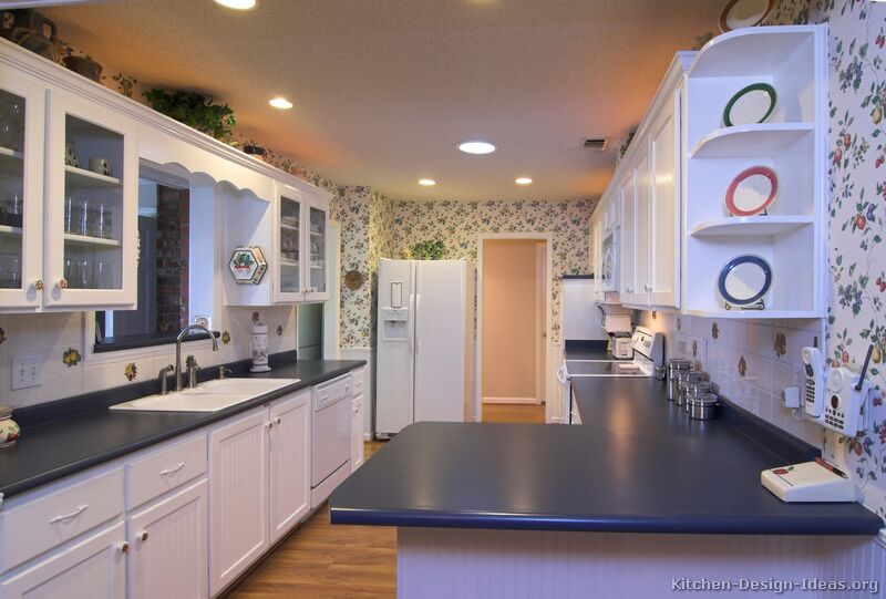 wallpaper kitchen cabinets. Color: White Kitchen Cabinets