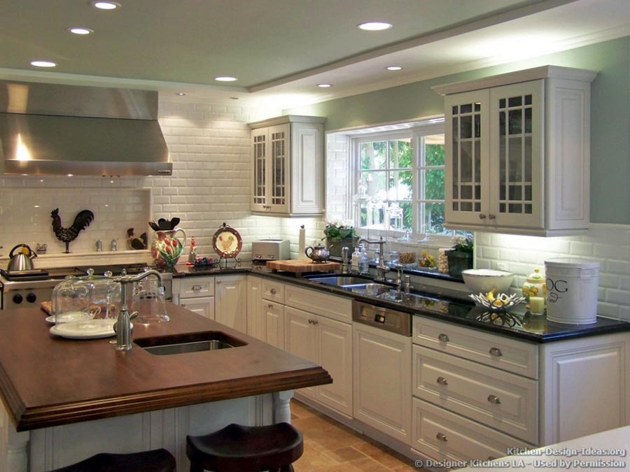 Green Kitchens with White Cabinets