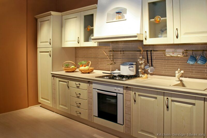 Pictures of Kitchens - Traditional - Whitewashed Cabinets (Kitchen #4)